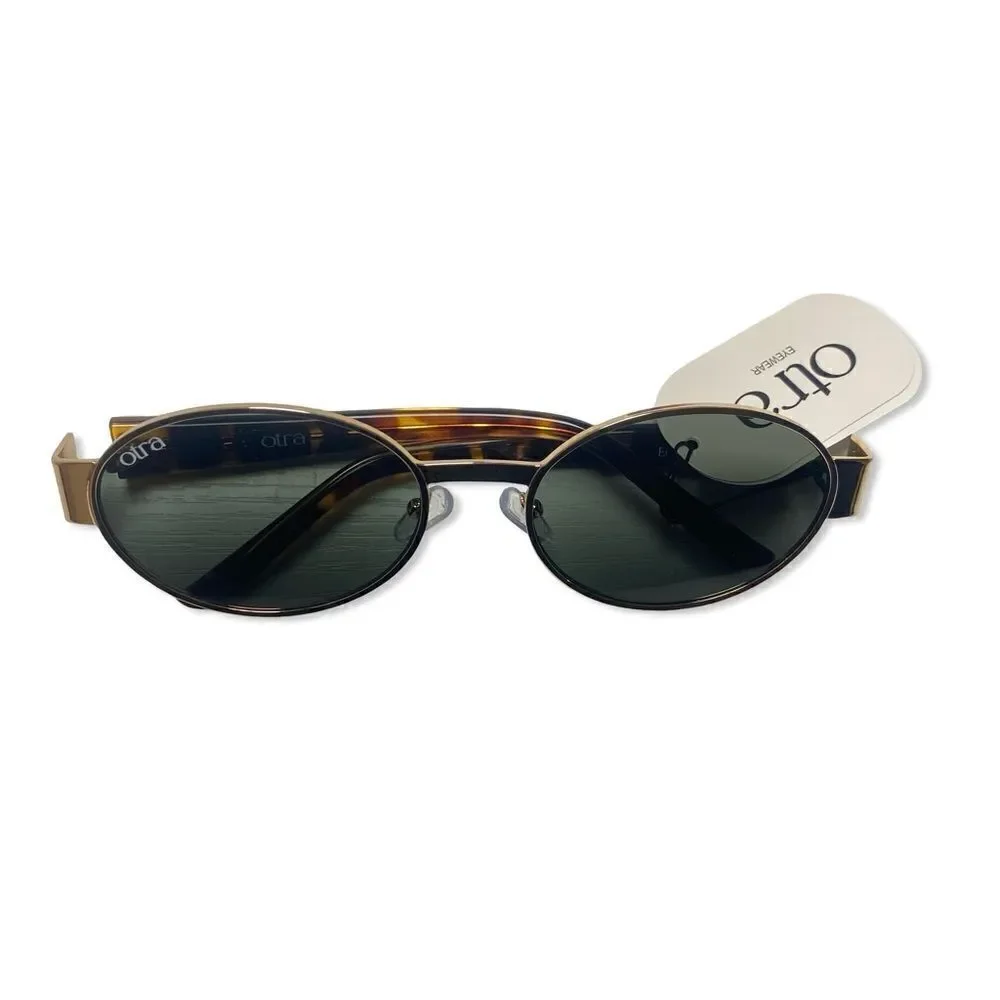 Otra Eyewear Echo in Gold Tort Green sunglasses glasses Revolve